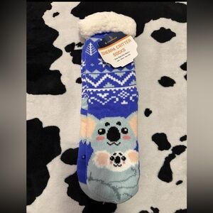 COMPASS NWT Blue Koala Sherpa Critter Socks Women’s ONE SIZE FITS MOST